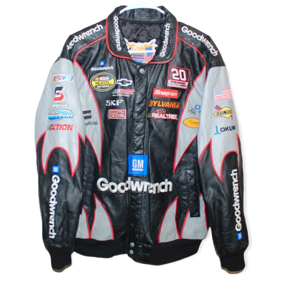 Rare Goodwrench Racing NASCAR Kevin Harvick Jeff Hamilton Leather Jacket (L)