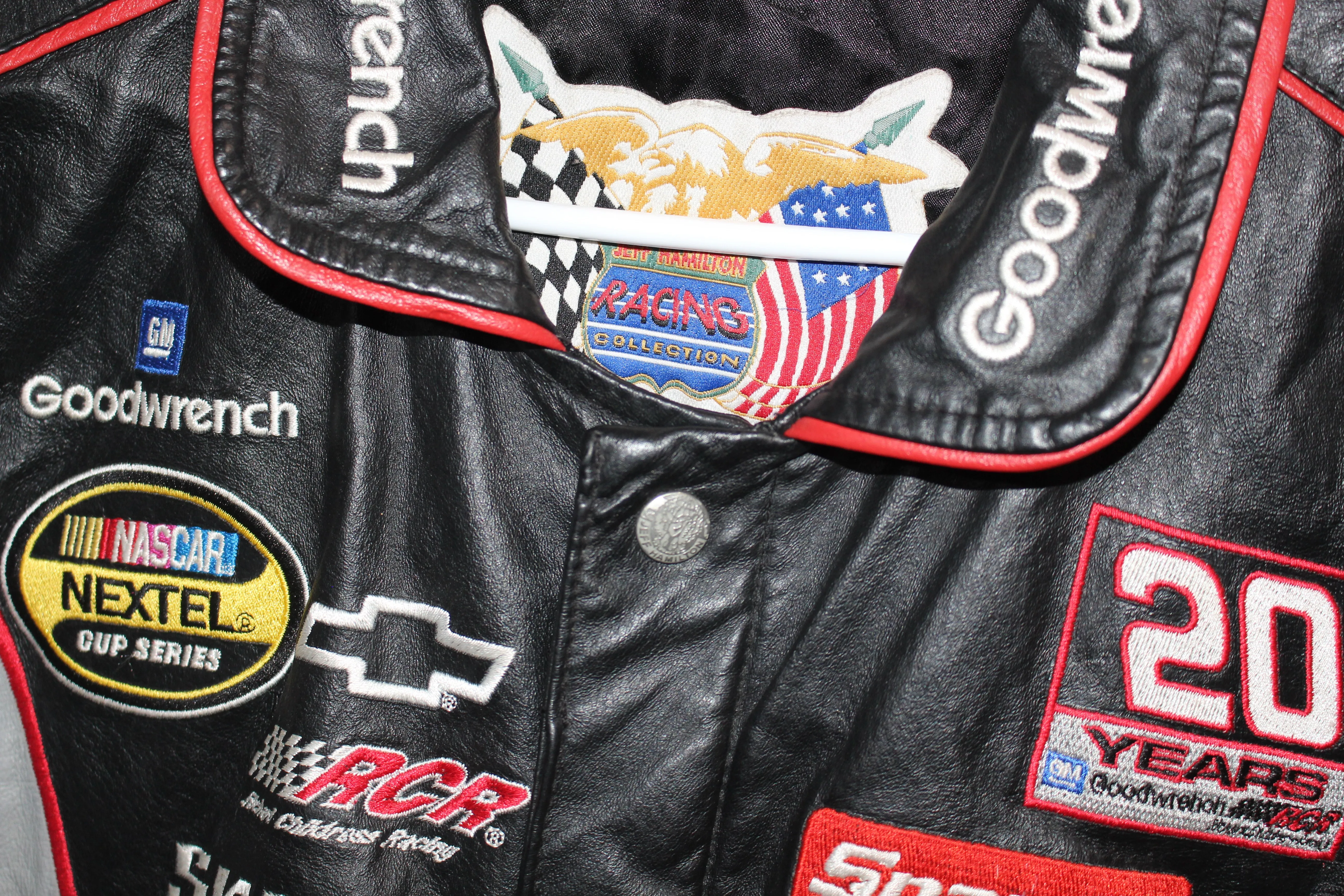 Rare Goodwrench Racing NASCAR Kevin Harvick Jeff Hamilton Leather Jacket (L)