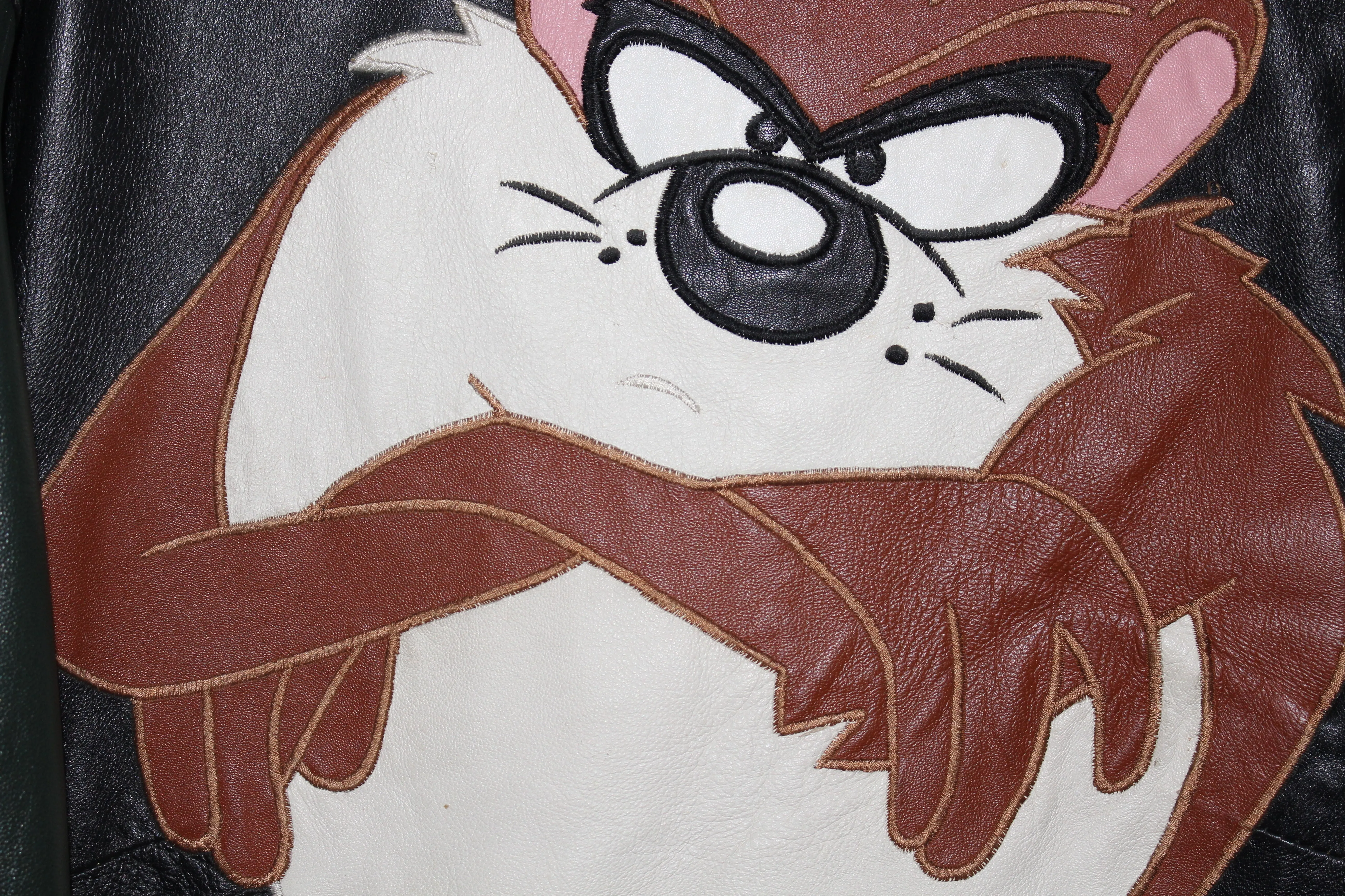 Rare Tasmanian Devil Looney Tunes Leather Jacket (S)