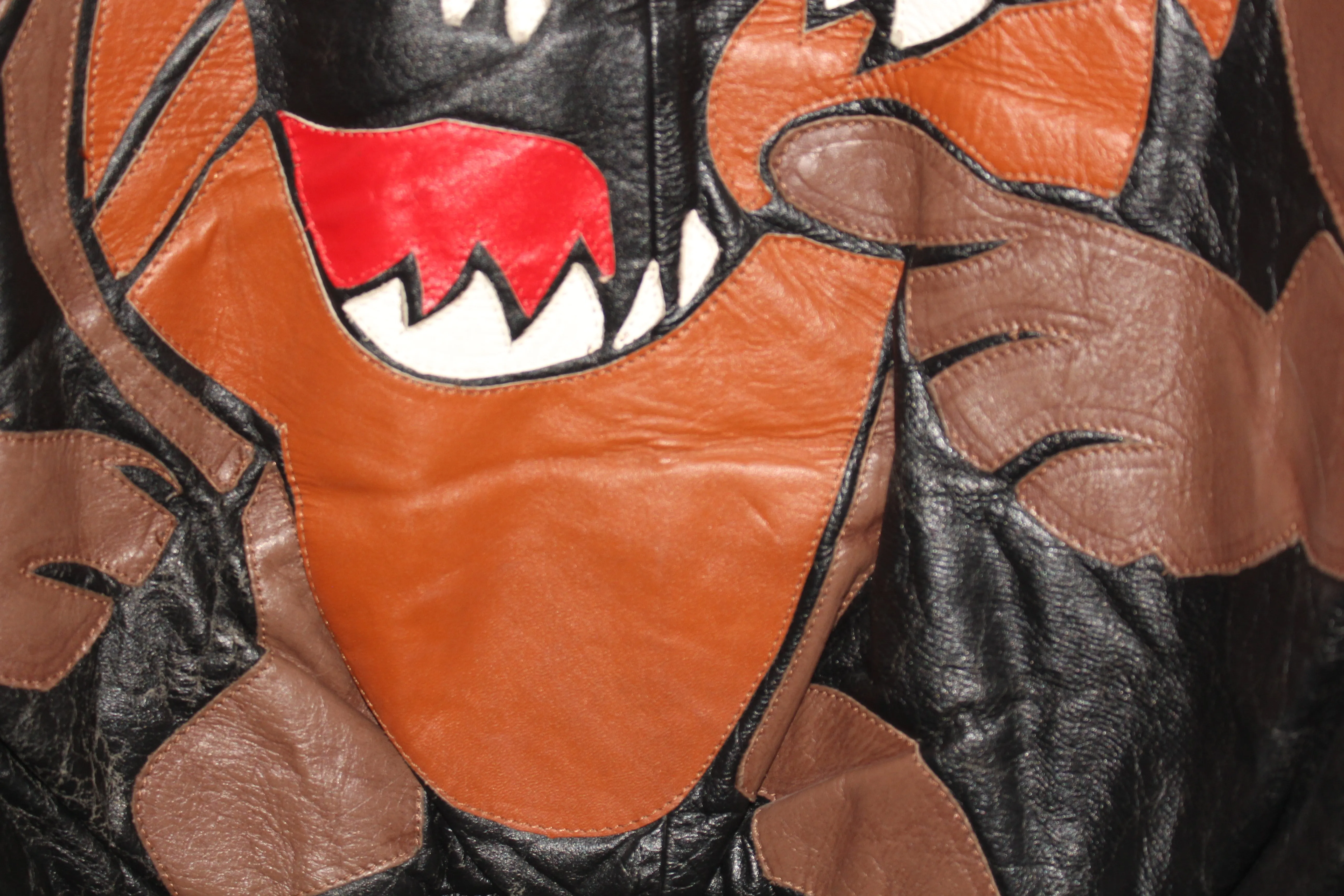 Rare Tasmanian Devil Taz Looney Tunes Leather Collectors Jacket (M)