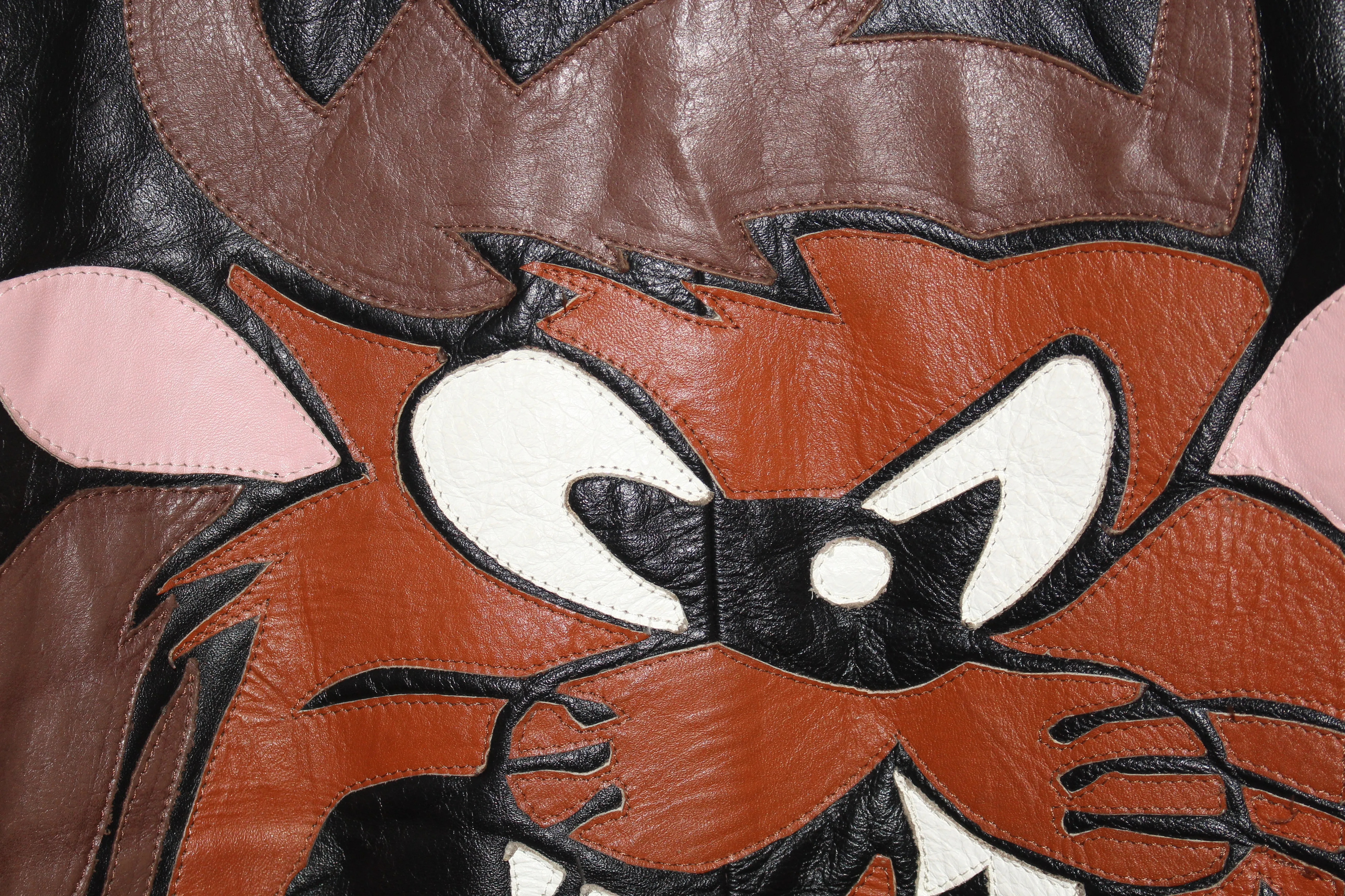 Rare Tasmanian Devil Taz Looney Tunes Leather Collectors Jacket (M)