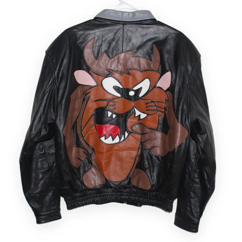 Rare Tasmanian Devil Taz Looney Tunes Leather Collectors Jacket (M)