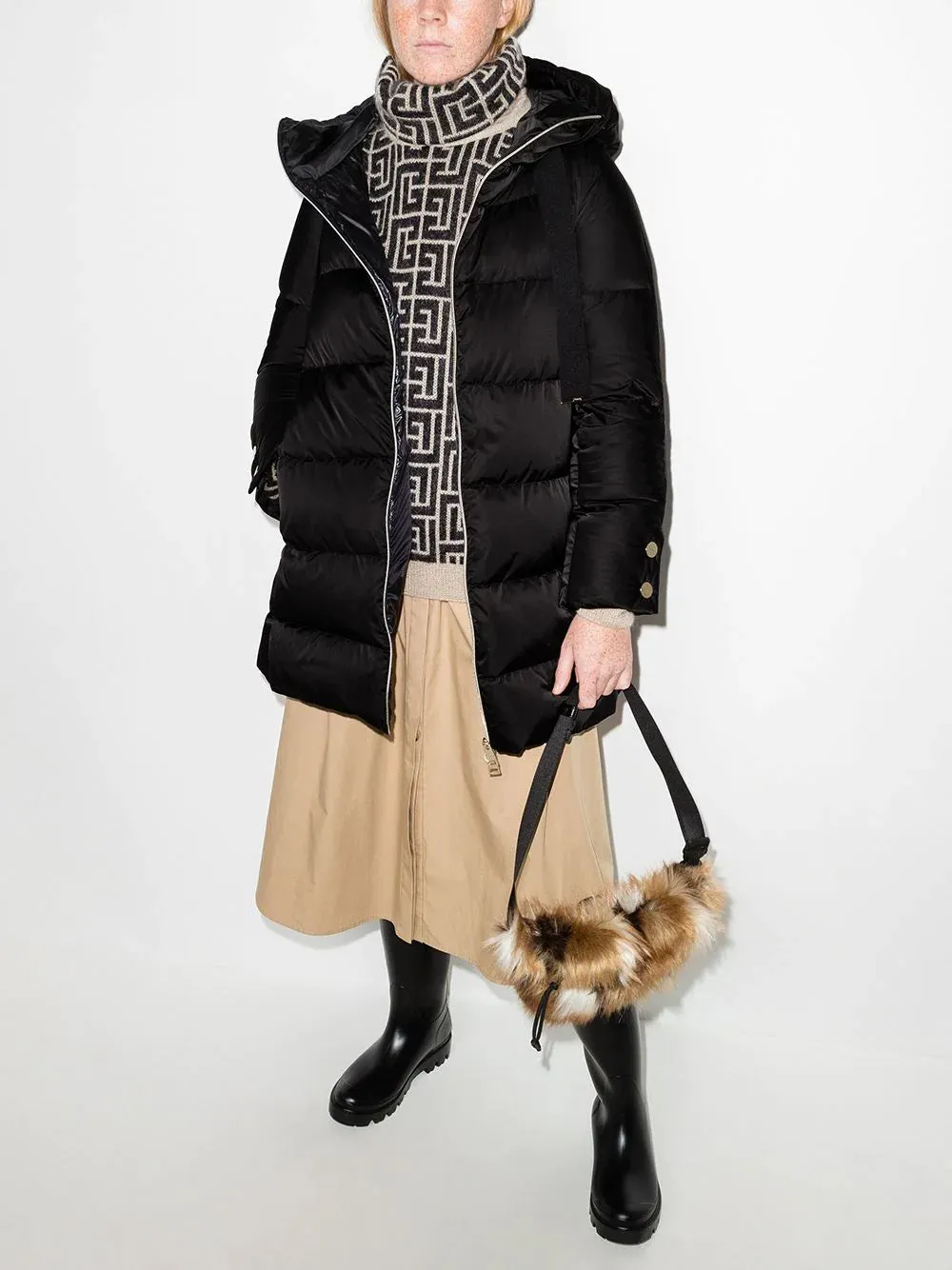 Raso hooded padded coat