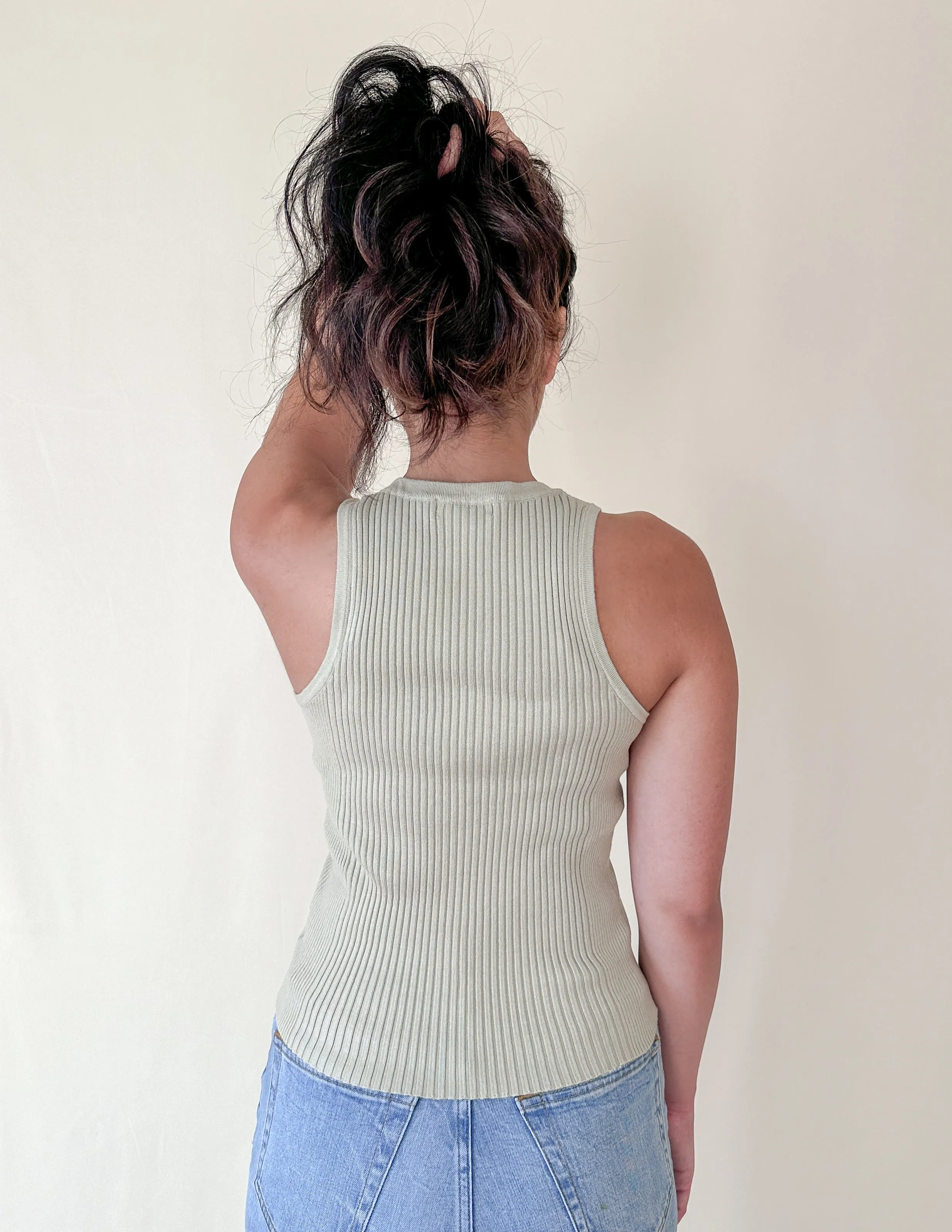 Ribbed Olive Top