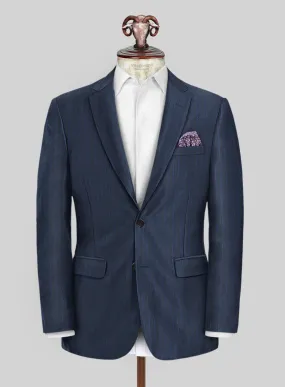 Scabal Londoner Floras Stripe Blue Wool Jacket