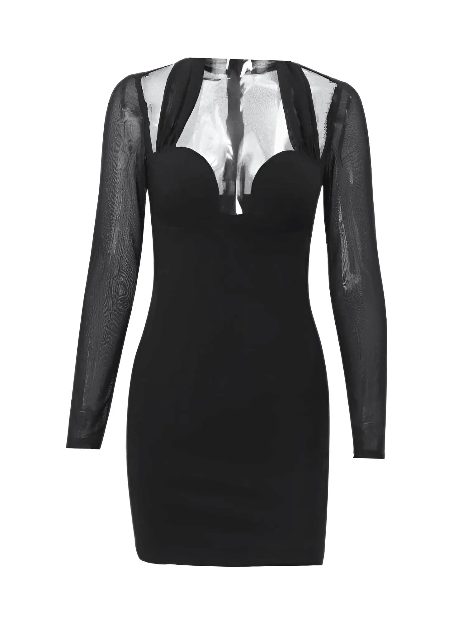 Sexy Halter Black Bodycon Plunge Mini Dress for Women