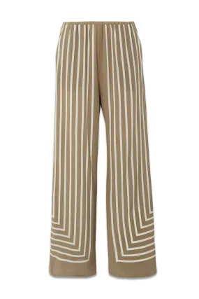 Striped Silk Wide-leg Pants