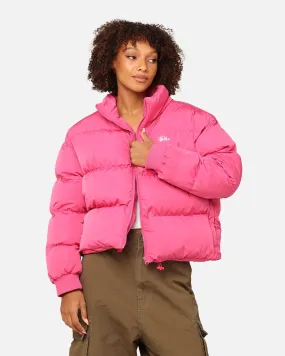 StÃ¼ssy Women's Graffiti Cropped Puffer Jacket Bubblegum