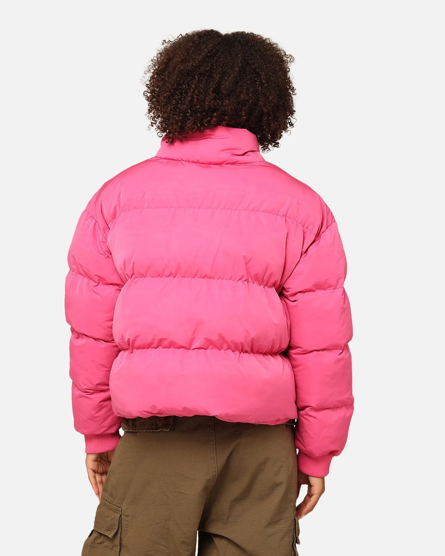 StÃ¼ssy Women's Graffiti Cropped Puffer Jacket Bubblegum