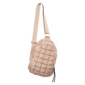 Tan Wholesale Quilted Sling Bag