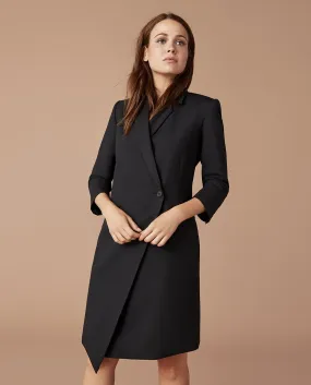 The Blazer Dress - Black Wool