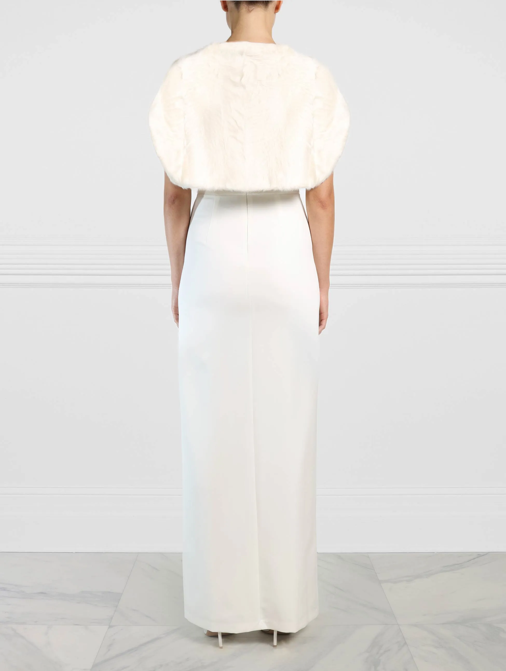 The Bridal Collection - The Leanna Silky Lamb Shrug in Pearl