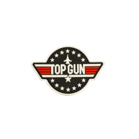 Top Gun Round Black w Stars PVC Patch