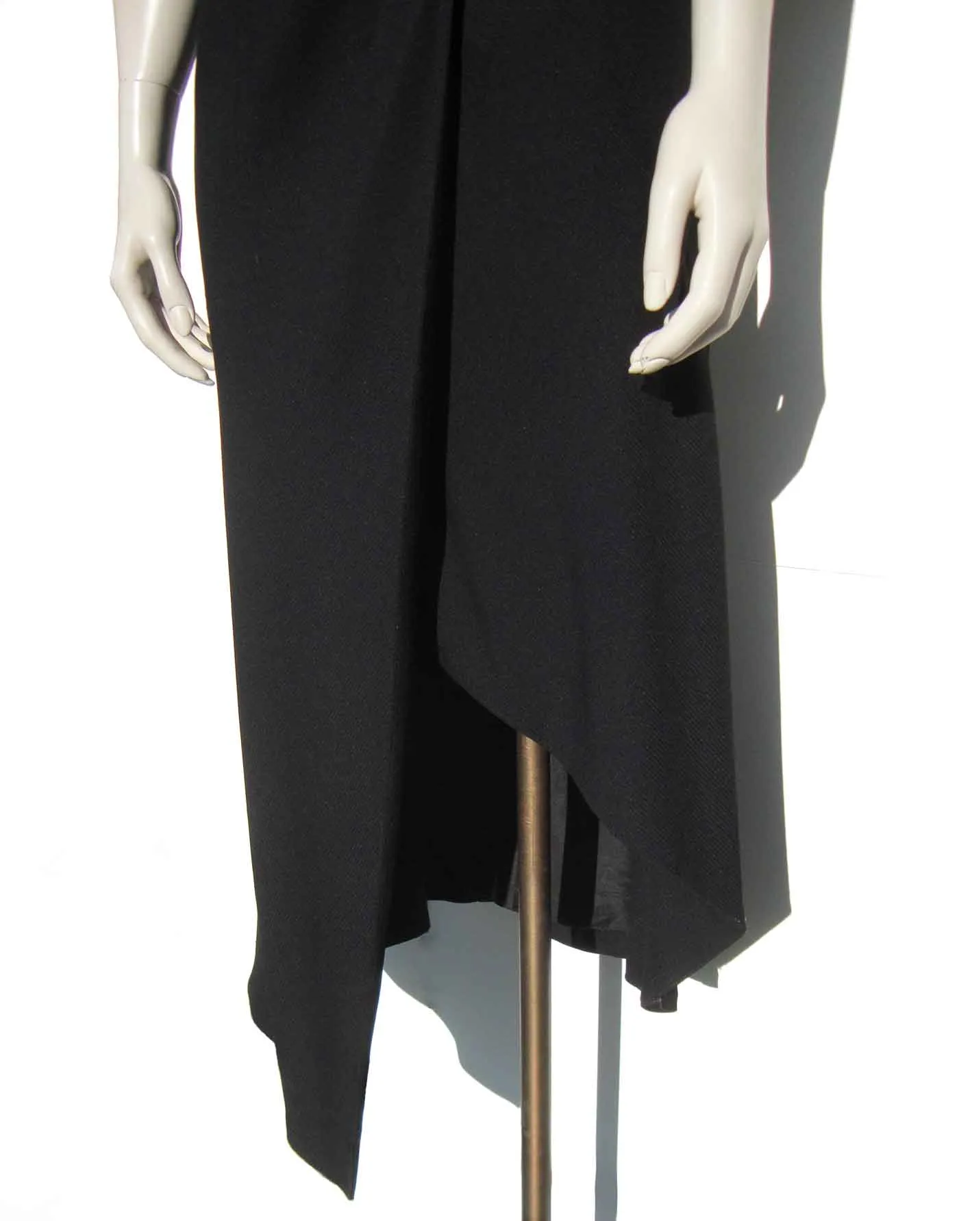 Vintage Karl Lagerfeld Black Jacket Dress Asymmetrical Hem Avant Garde S