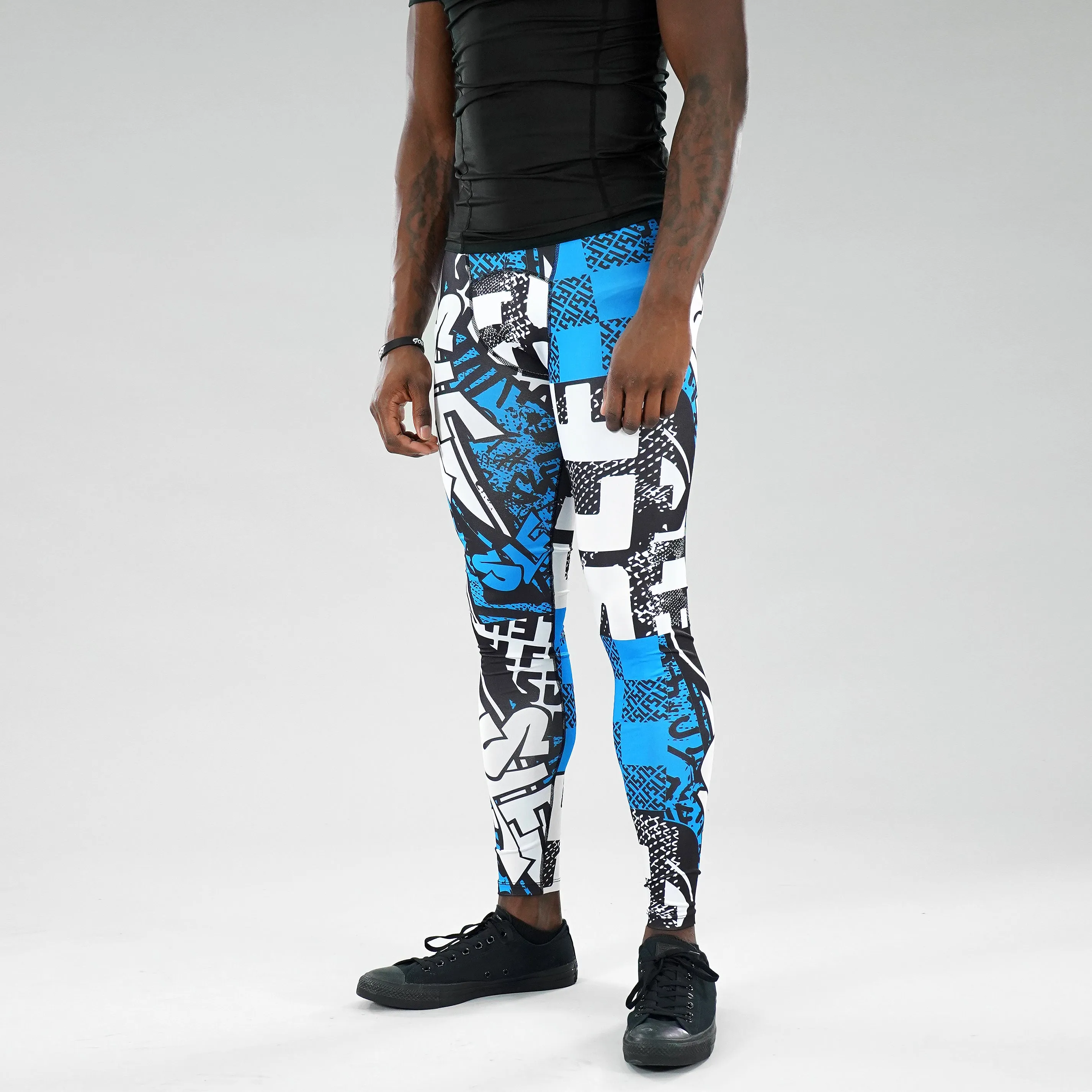 Wild Blue Pattern Tights for Men