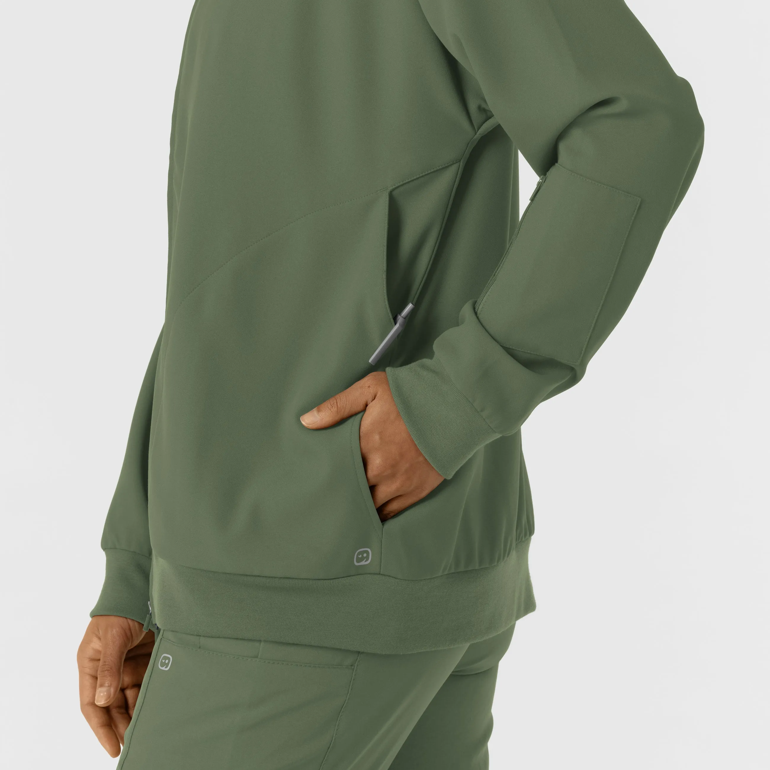 Women's Bomber Scrub Jacket - Olive