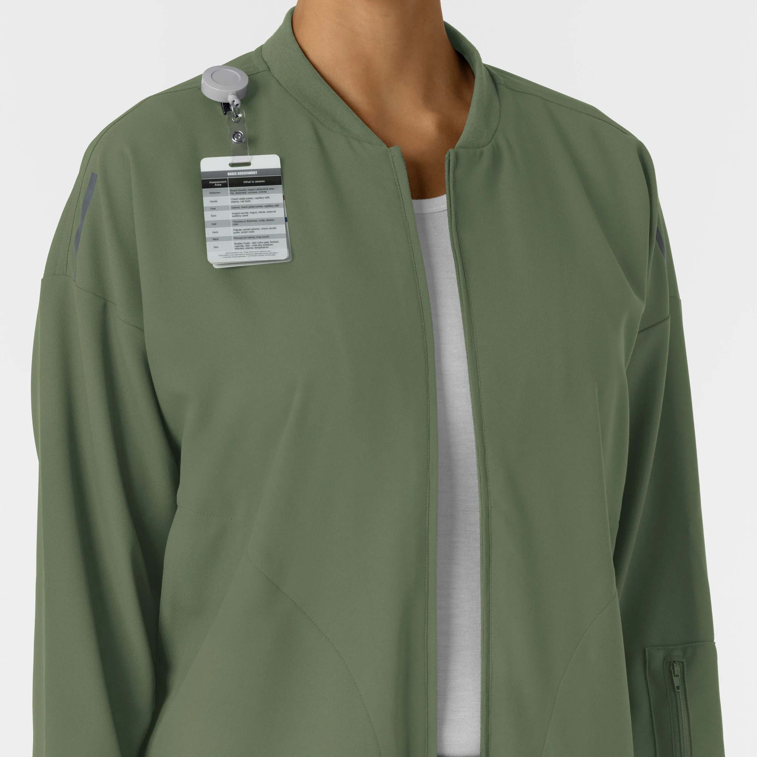 Women's Bomber Scrub Jacket - Olive