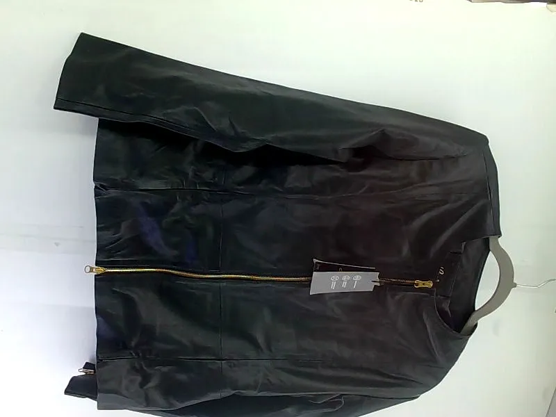 Women's Premium Black Leather Jacket Large Size