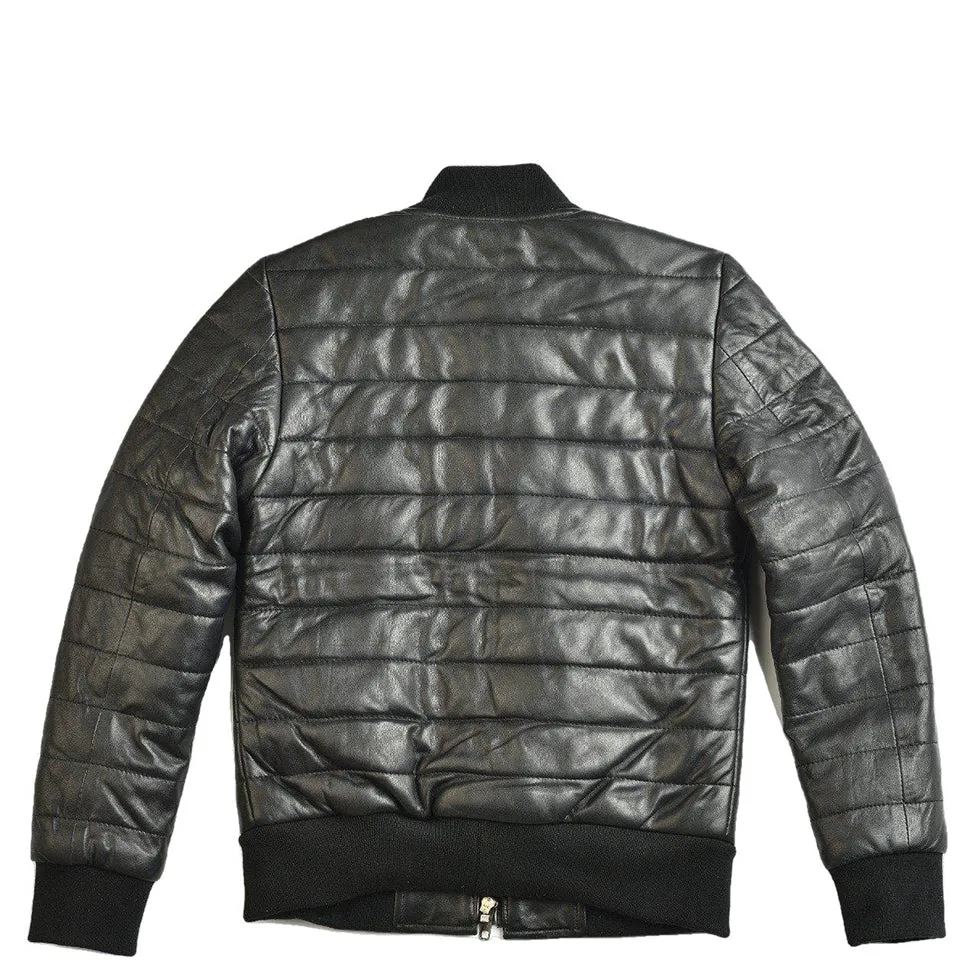 Youth Kerr Boys Puffer Bomber Leather Jacket